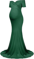 Maternity Long Dress Off Shoulder Fitted Maxi - Elegant Photoshoot