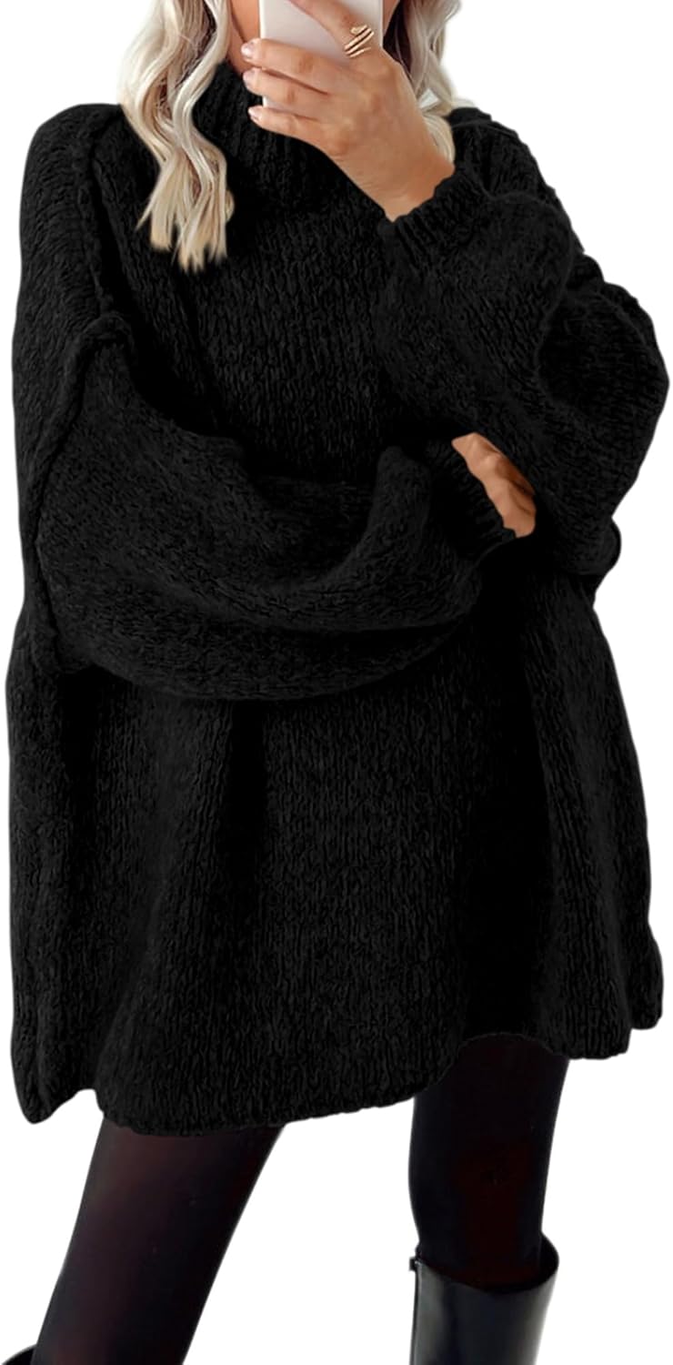 Oversized Mock Neck Cable Knit Sweater for Women in Fall 2025