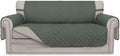 Greyish Green/Beige Loveseat Sofa Slipcover - Reversible 54 in Fit