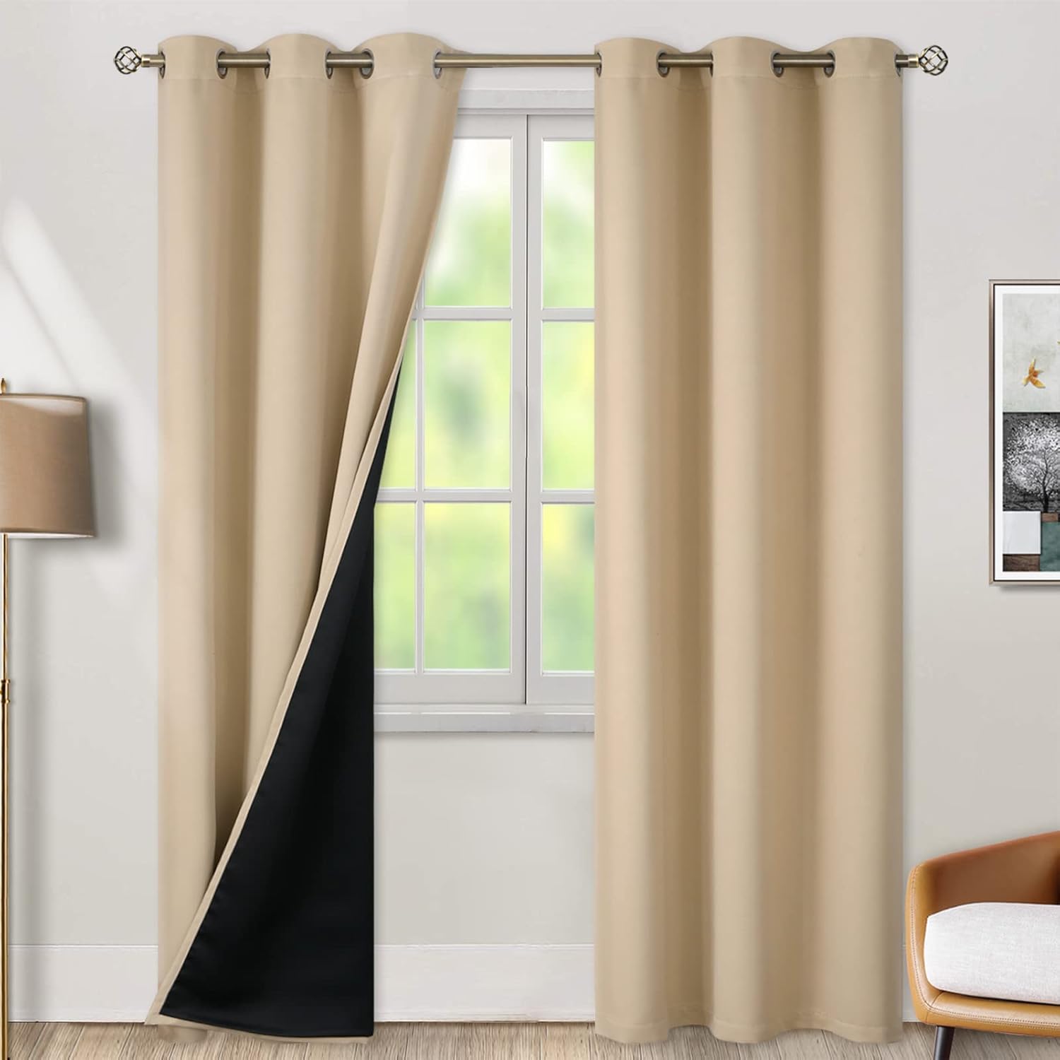 BGment Thermal Insulated Blackout Curtains for Bedroom 42x84