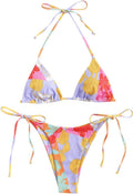 ZAFUL Triangle Bikini Halter Set - High Cut Side Tie Cheeky Swimwear