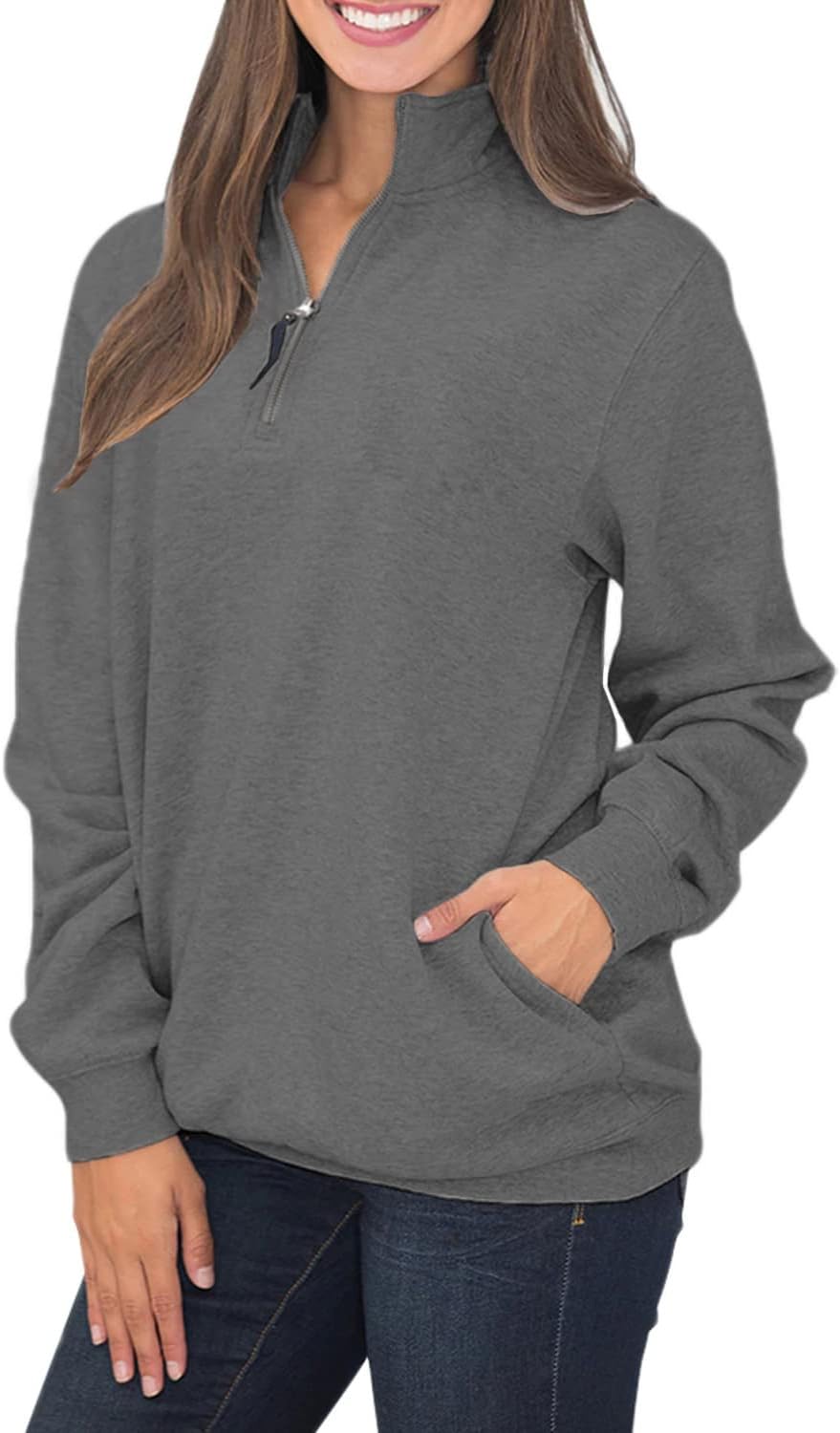 Samefar Womens Cozy High Neck Long Sleeve Pullover Sweatshirt