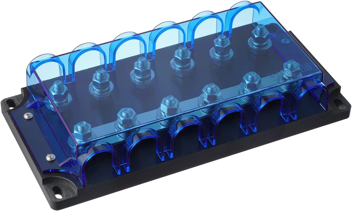 BOJACK 6-Way Mega Fuse Holder for High Current Applications