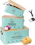 Vegetable Storage Bins Set of 3 for Potatoes, Onions and Garlic