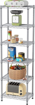 6 Tier Adjustable Wire Shelf 10in D x 16in W x 60in H - Narrow Space