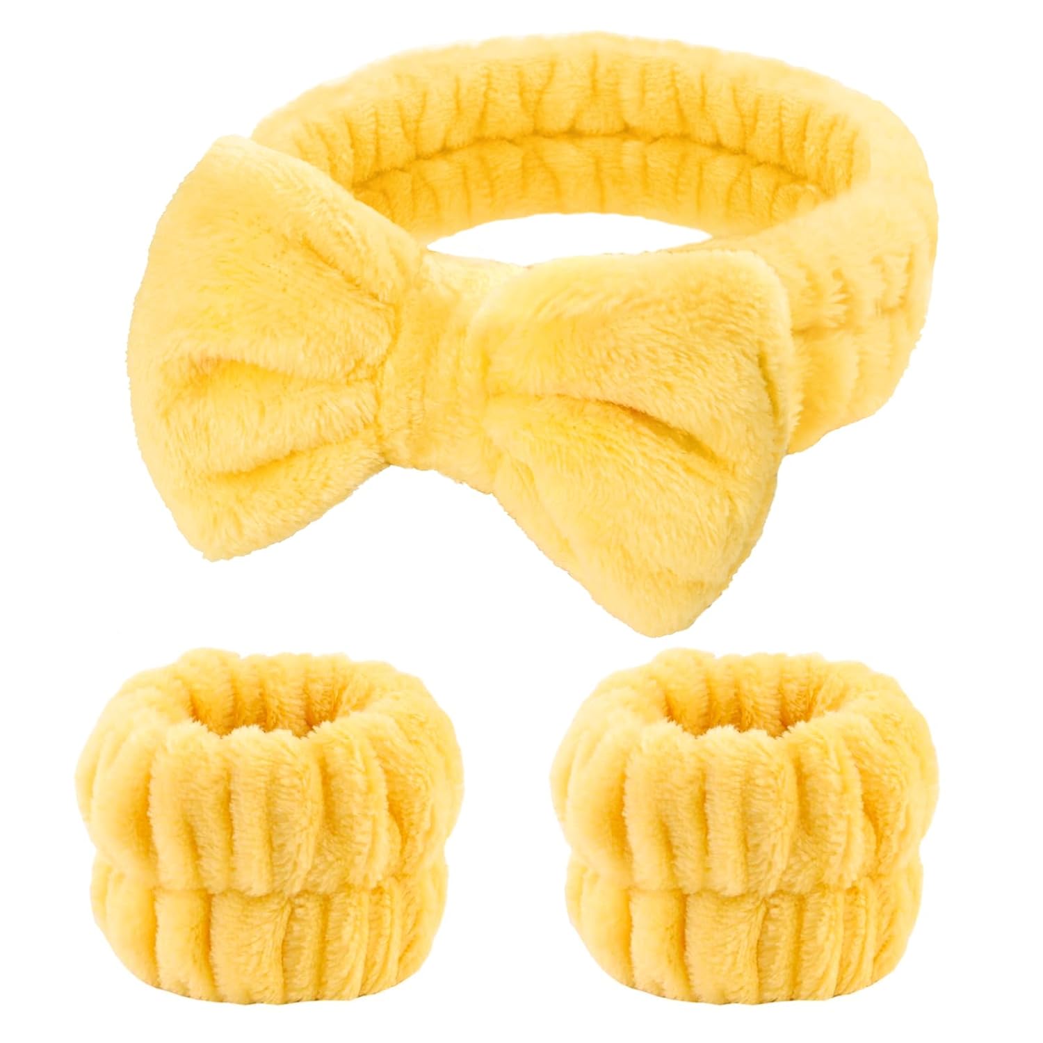 3-Pack Yellow Spa Headband Set by Fmeida
