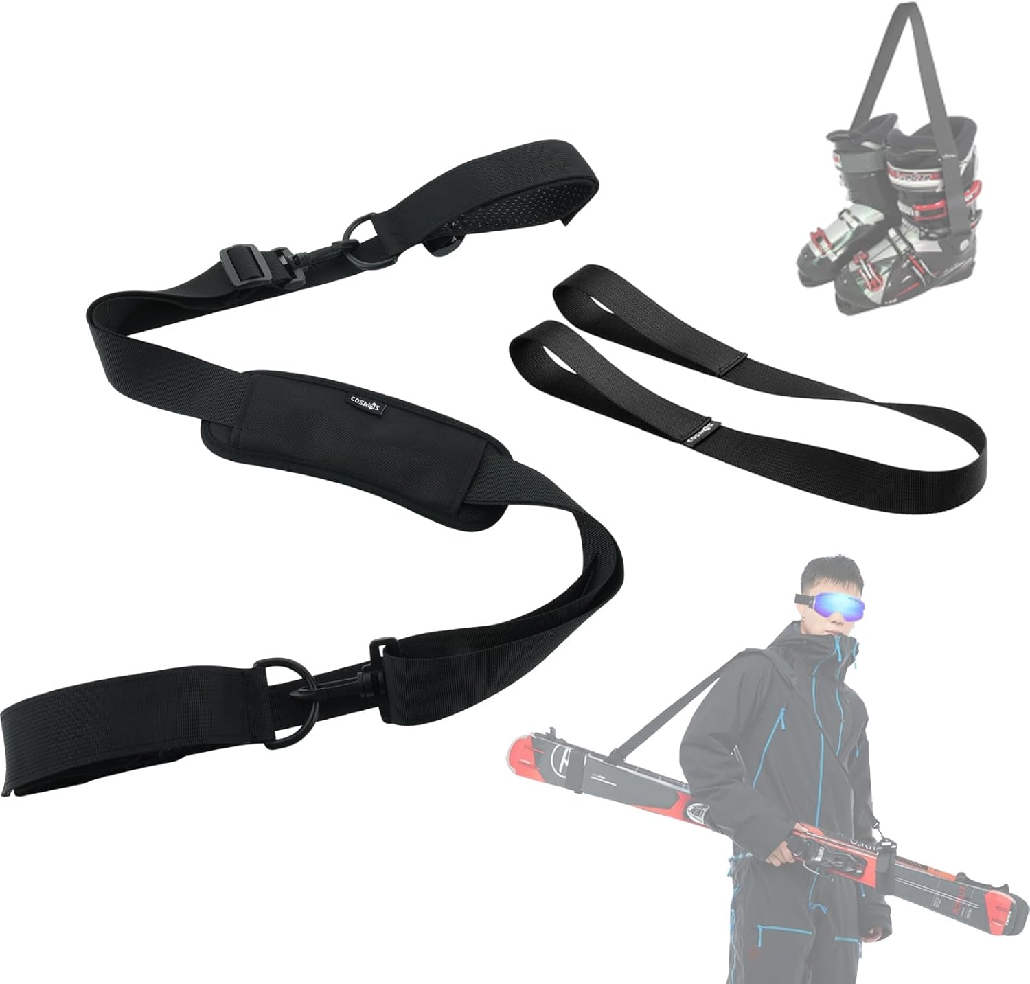 Cosmos Ski Strap Carrier - Easy & Comfortable Ski Gear Transport
