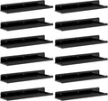 Floating Shelves for Wall 12 Pack Black Acrylic 15in - Space Saving