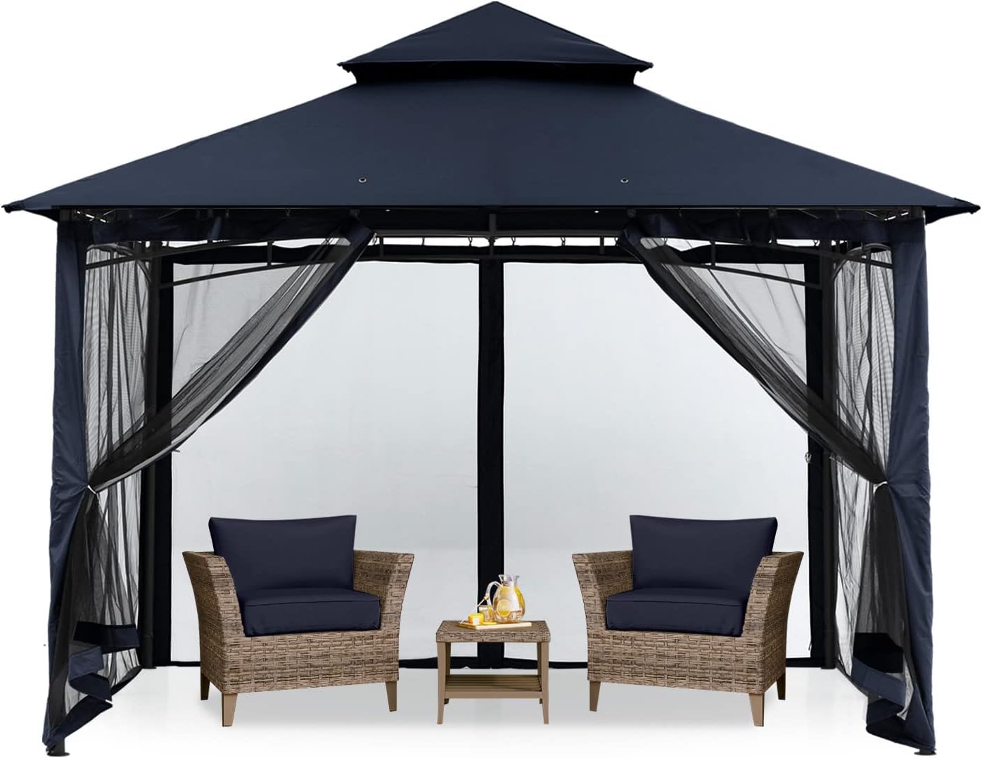 MASTERCANOPY Outdoor Garden Gazebo with Netting Walls for Patios