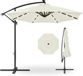 10ft Ivory Solar LED Offset Patio Umbrella - Large Shade with LEDs