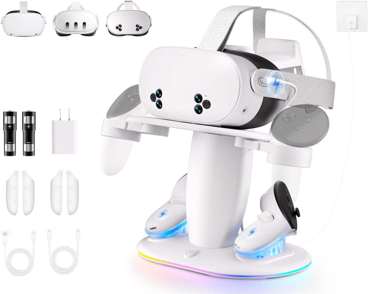Saqico Fast Charging Dock for Meta Quest 2/3/3s Headset & Controllers