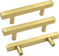 goldenwarm 3-3/4in Hole Centers Cabinet Pulls Gold - Modern Brushed