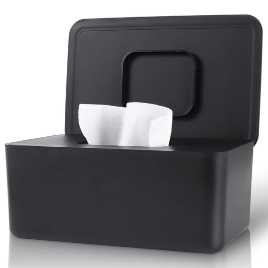 Non-Slip Baby Wipes Dispenser - Seal Freshness! (Black)