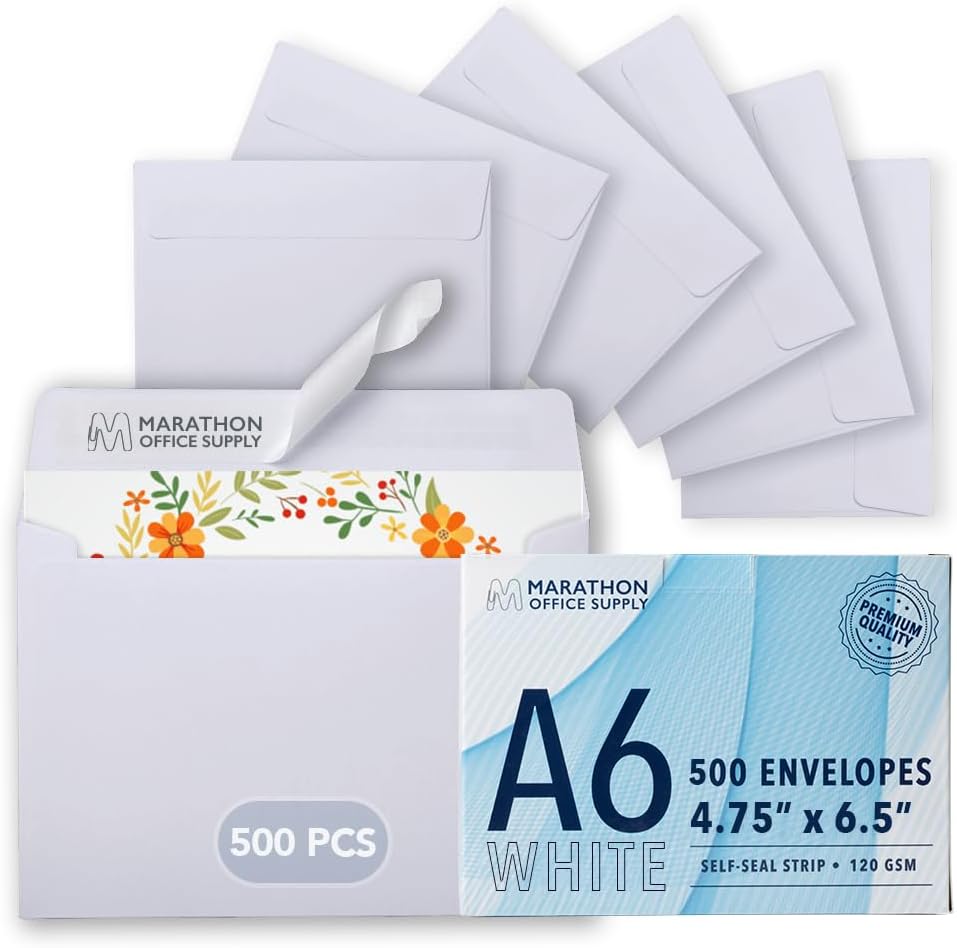 Premium A6 White Envelopes for Invitations and Greeting Cards