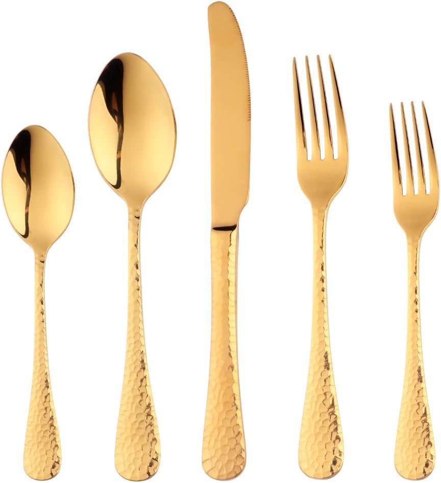 20-Piece Gold Plated Flatware Set for Elegant Dining Experience