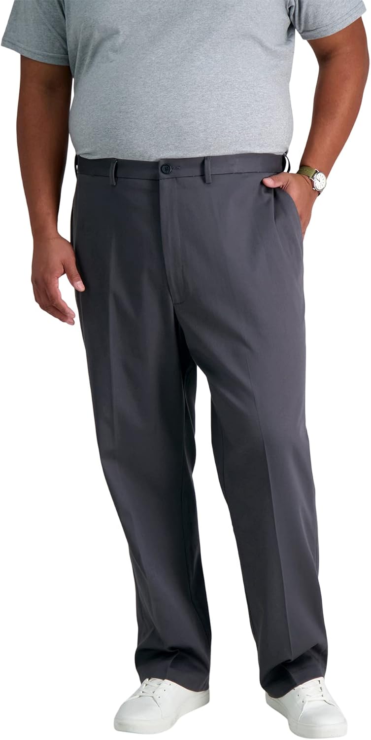 Haggar Men's Premium No Iron Khaki Classic Fit Casual Pant
