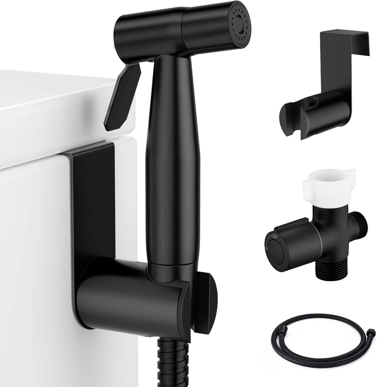 Black Bidet Sprayer for Toilet with Adjustable Water Flow Options
