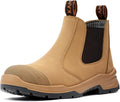 Work Boots for Men Slip On Steel Toe Chelsea Safety Boots - Durable in