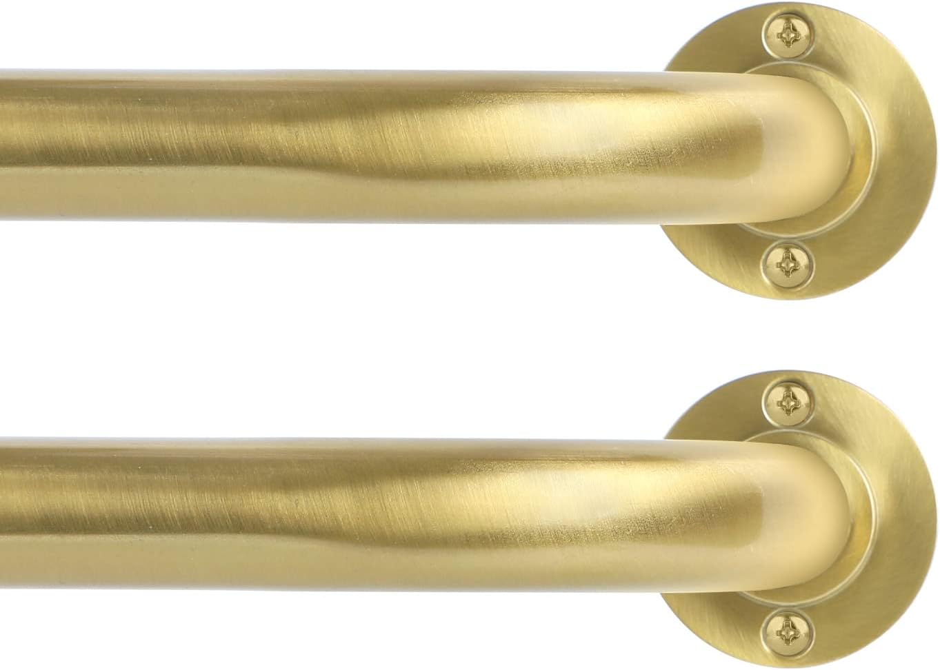 Gold Wrap Around Curtain Rods for Adjustable Window Treatments