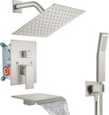 Midanya Shower System with Tub Spout and Handheld - Square Rainfall 8