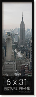wallsthatspeak 6x31 Black Picture Frame for Posters - Sleek Display