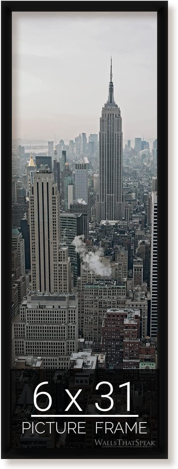 6x31 Black Picture Frame for Puzzles, Posters, and Photos