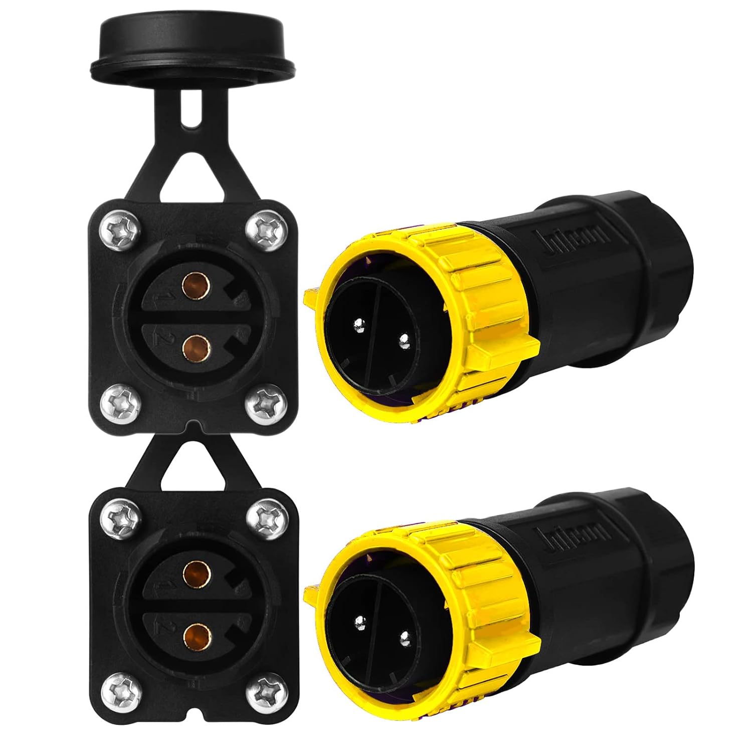 2 Pin 50Amp Trolling Motor Plug Receptacle Set for Marine Use
