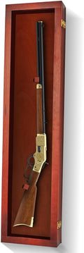 Gun Display Case Lockable Rifle Display Case - Glossy Cherry Finish