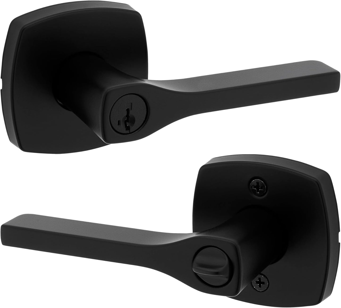 Kwikset Tripoli Lever Entry Door Handle with Lock and Key Security