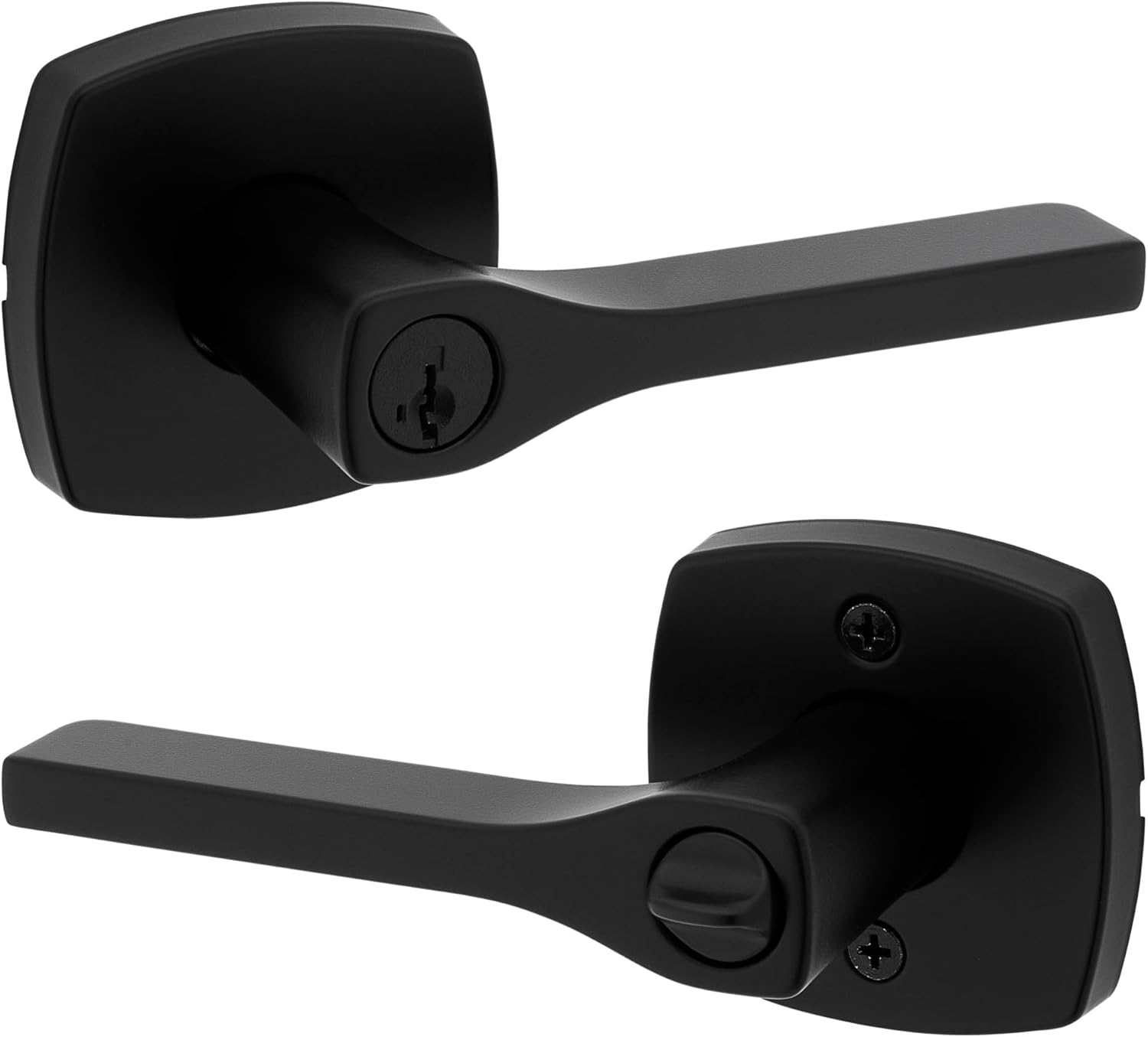 Kwikset Tripoli Lever Entry Door Handle with Lock and Key Security