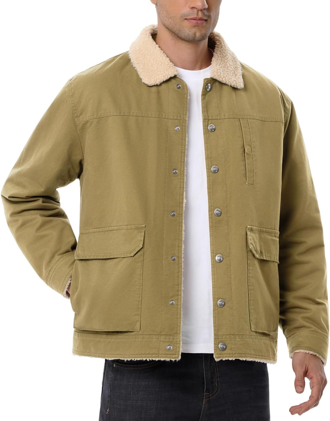 Men's Winter Fleece Lined Jacket for Casual Thermal Comfort