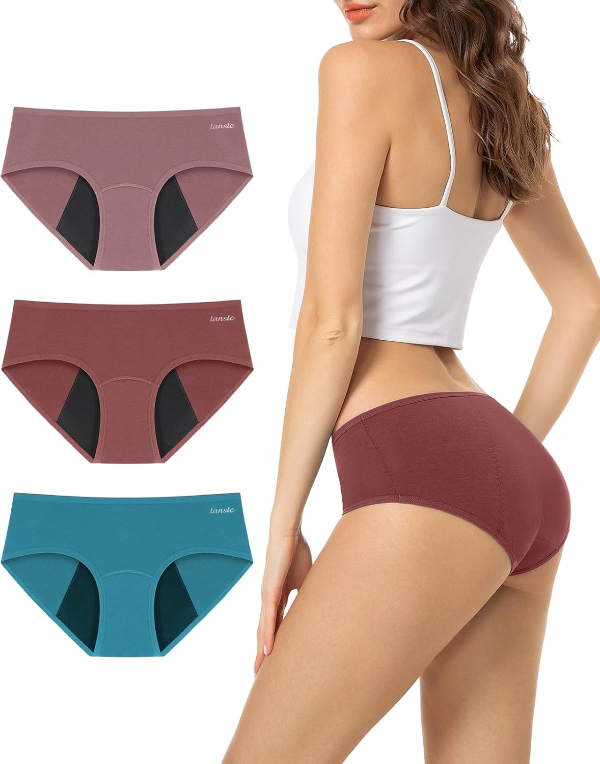 TANSTC Period Underwear for Women Heavy Flow Leakproof Panties