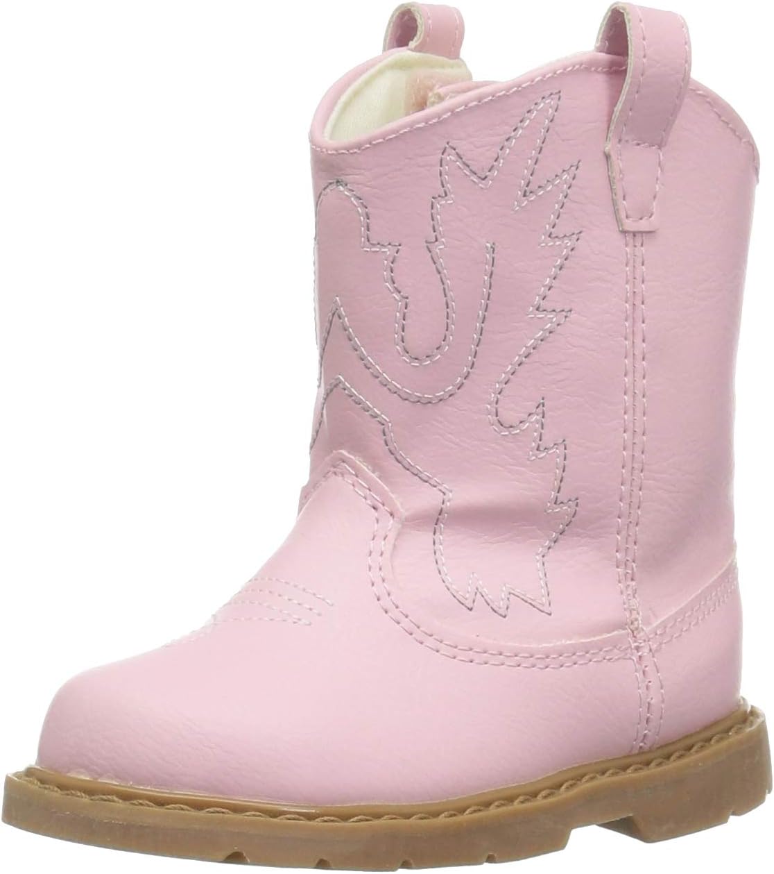 Baby Deer Kids Round Toe Western Boot for Toddlers in Pink