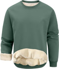 Gihuo Men's Warm Crewneck Sherpa Lined Fleece Sweatshirt Pullover on