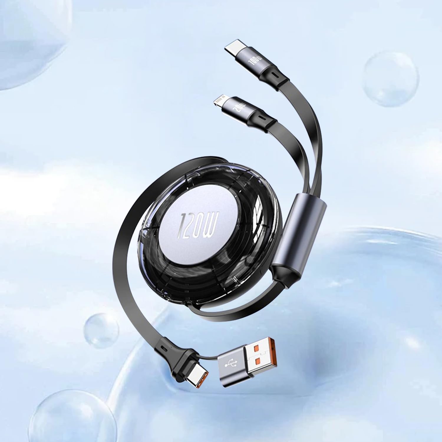 120W Retractable 4-in-1 Fast Charge Cable - OneFish
