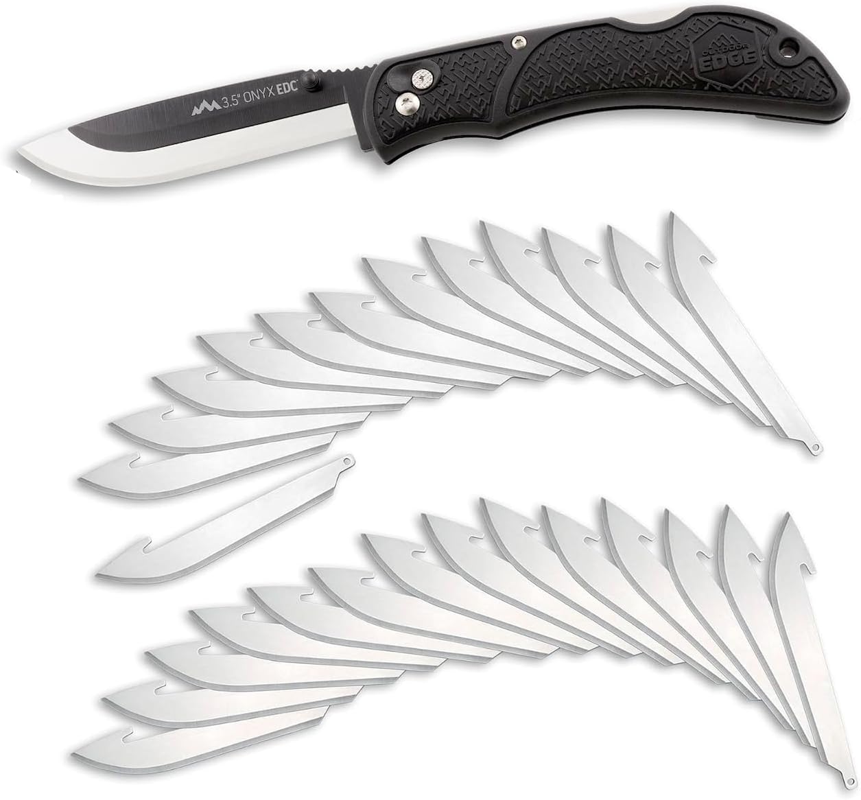 Outdoor Edge 3.5in Onyx EDC Pocket Knife with Replaceable Blades