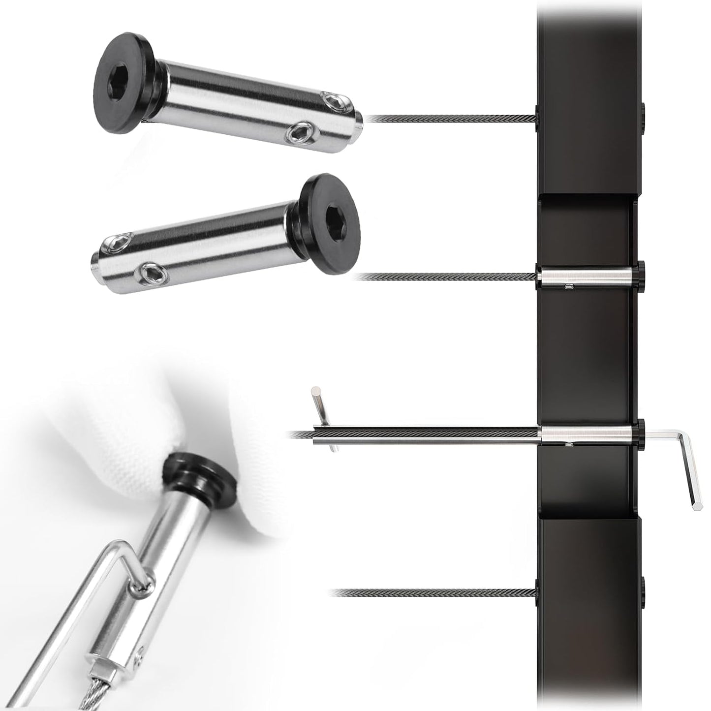 Muzata 10 Pack Swageless Invisible Cable Railing Kit Hardware