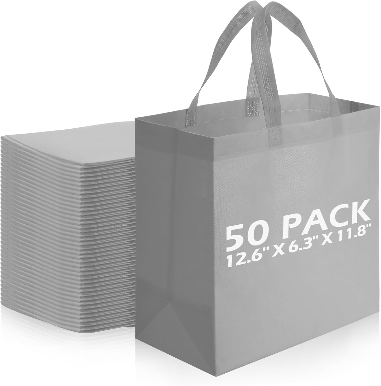 Reginary Reusable Totes Bag Set of 50 Non Woven Grocery Bags