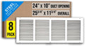 Fits 24x10 Duct Opening Steel Return Air Grille - Quiet Efficient