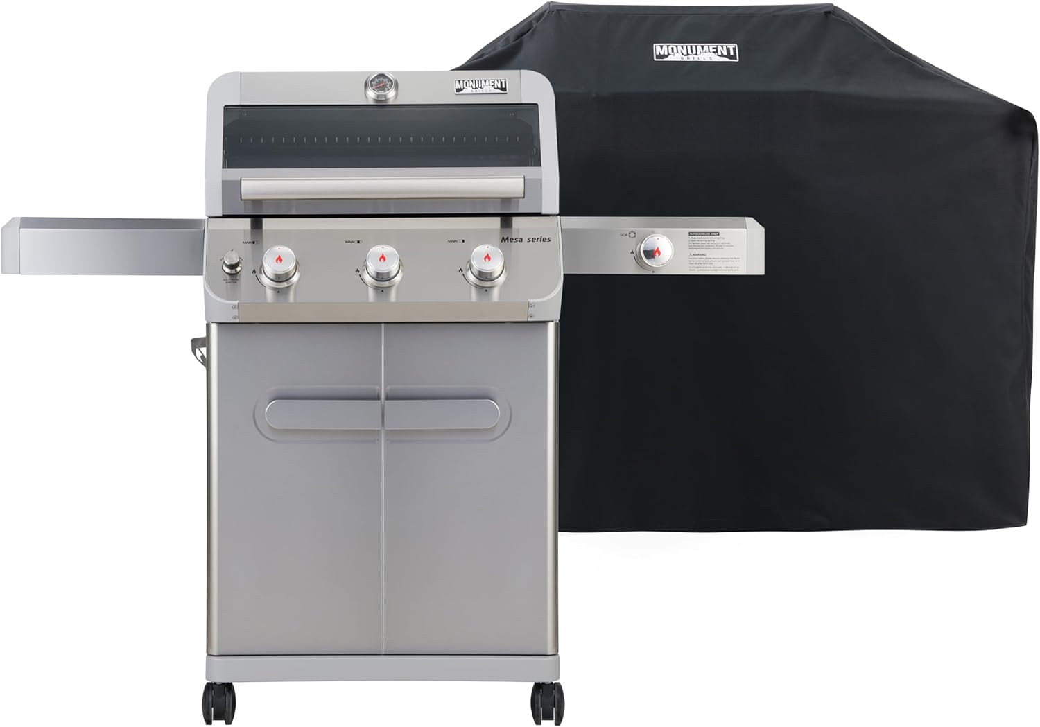 Monument Grills Outdoor Barbecue 3 Burner Propane Gas Grill