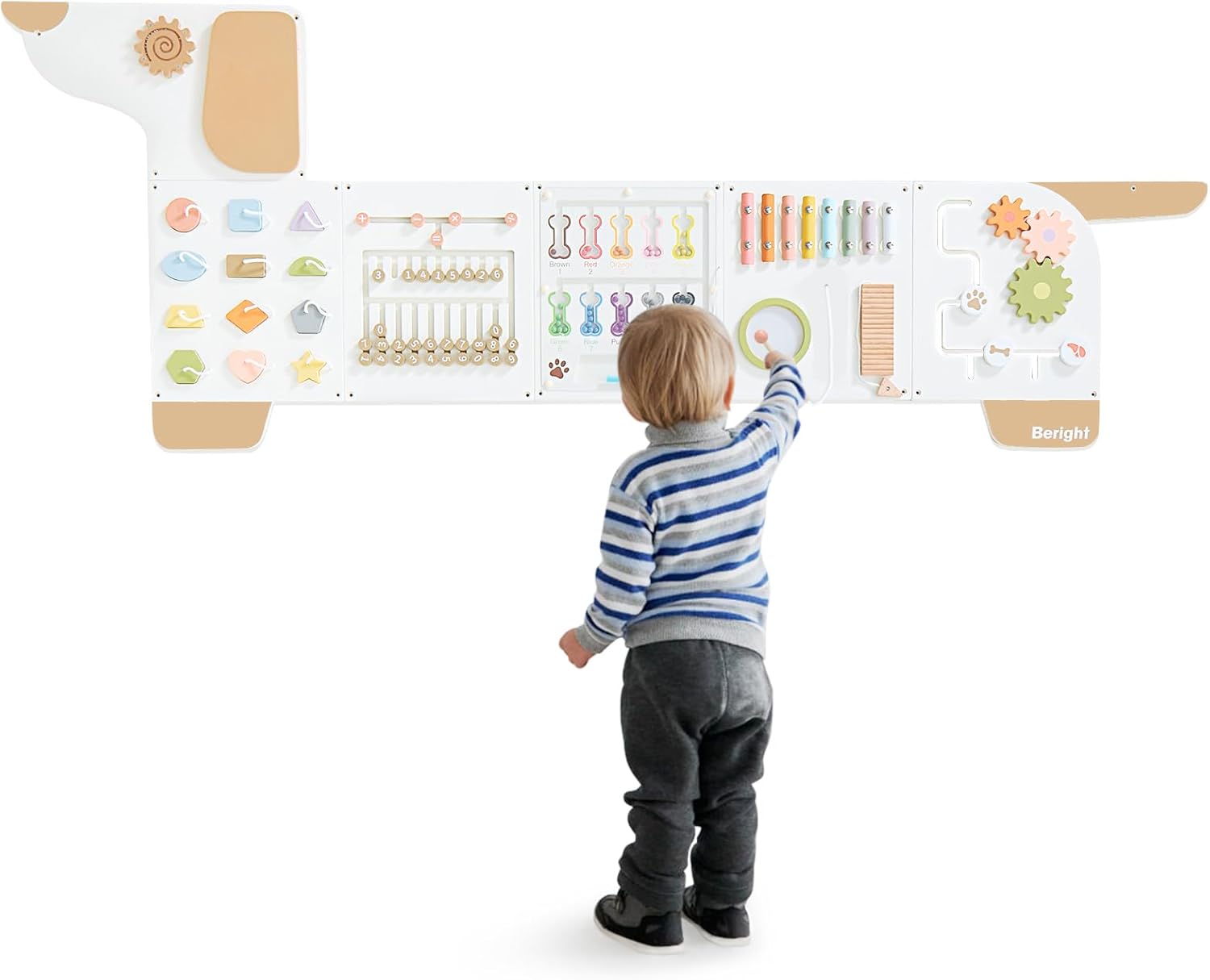 Beright Dog Activity Wall Busy Board for Toddler Learning Fun