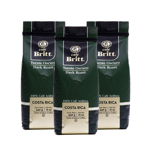 Cafe Britt Dark Roast Coffee 3-Pack - 100% Gourmet Arabica