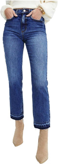 Astylish Womens High Waisted Straight Leg Ankle Jeans - Comfortable at