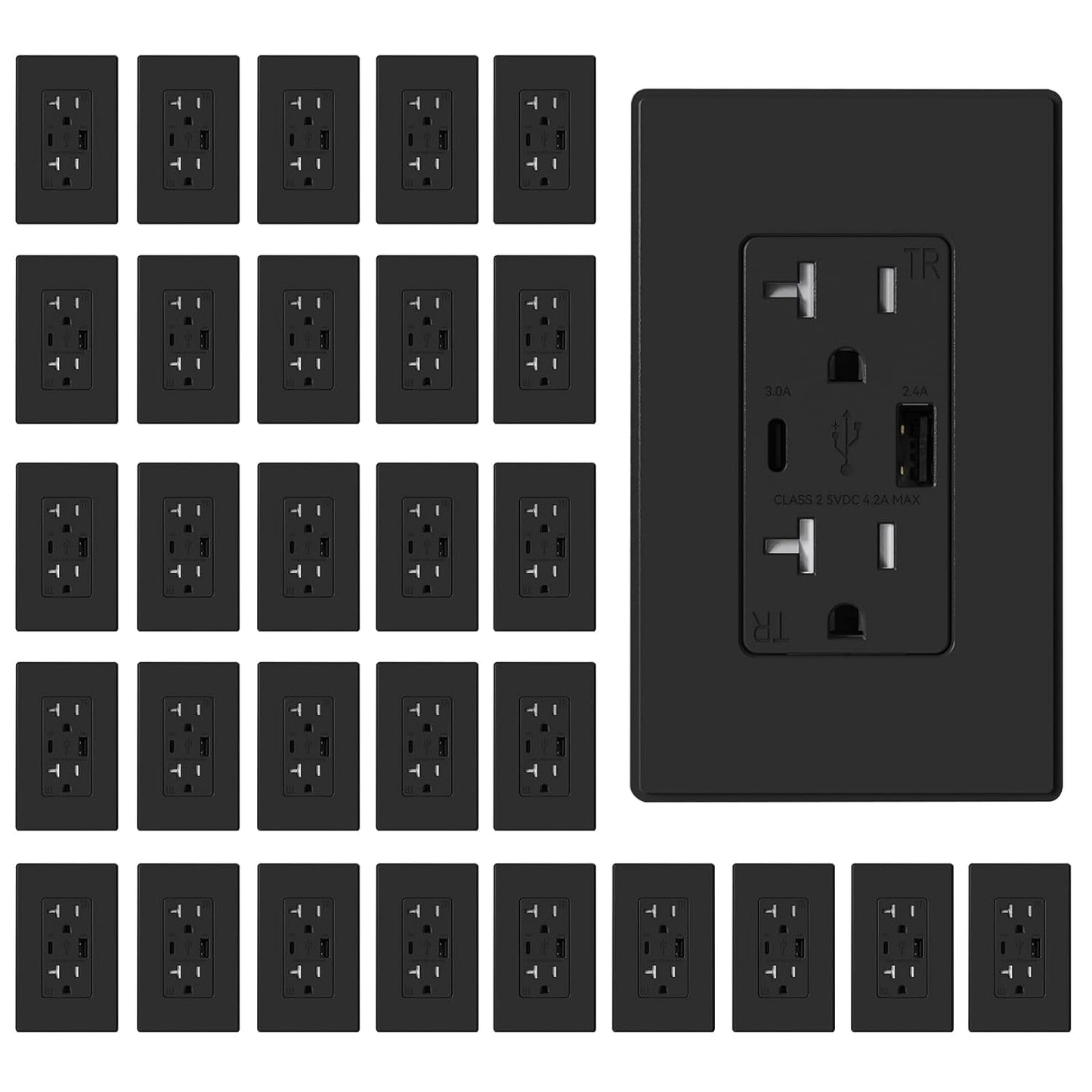 ELEGRP USB Charger Wall Outlet with High-Speed Charging Tech