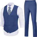 Mens Slim Fit 2 Piece Suit Set V-Neck Vest Pants - Slim Modern Fit 3