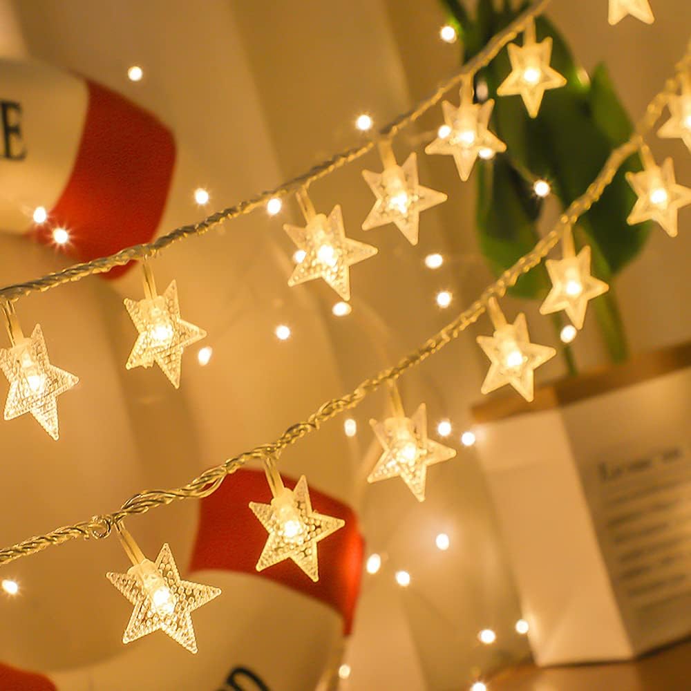 10ft Waterproof Star String Lights - Twinkle Brightly Both Indoors & Out!