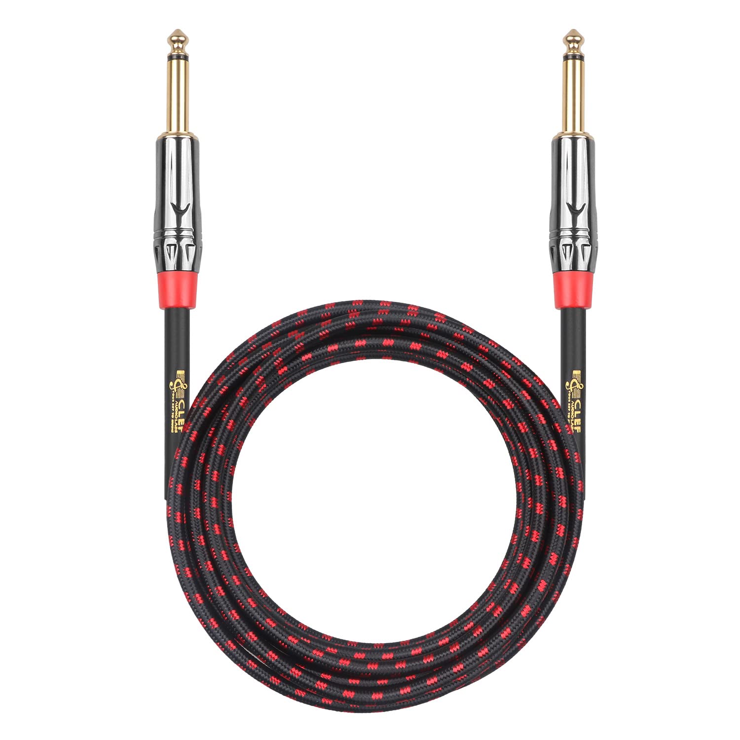 Clef Audio Labs 10ft Guitar Cable: Premium Tone with Chrome Zinc Alloy Shell