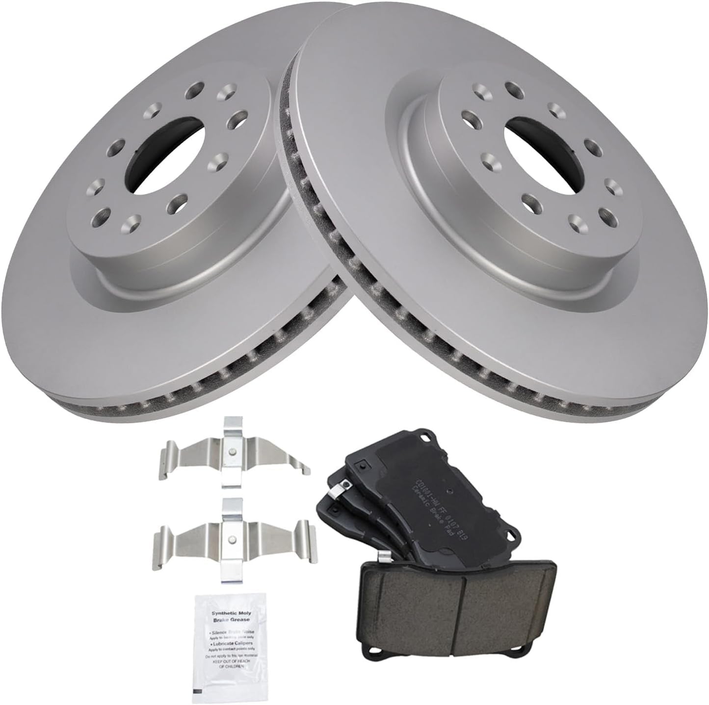 TRQ Front Brake Pad & Rotor Kit for Cadillac CT6 and CTS