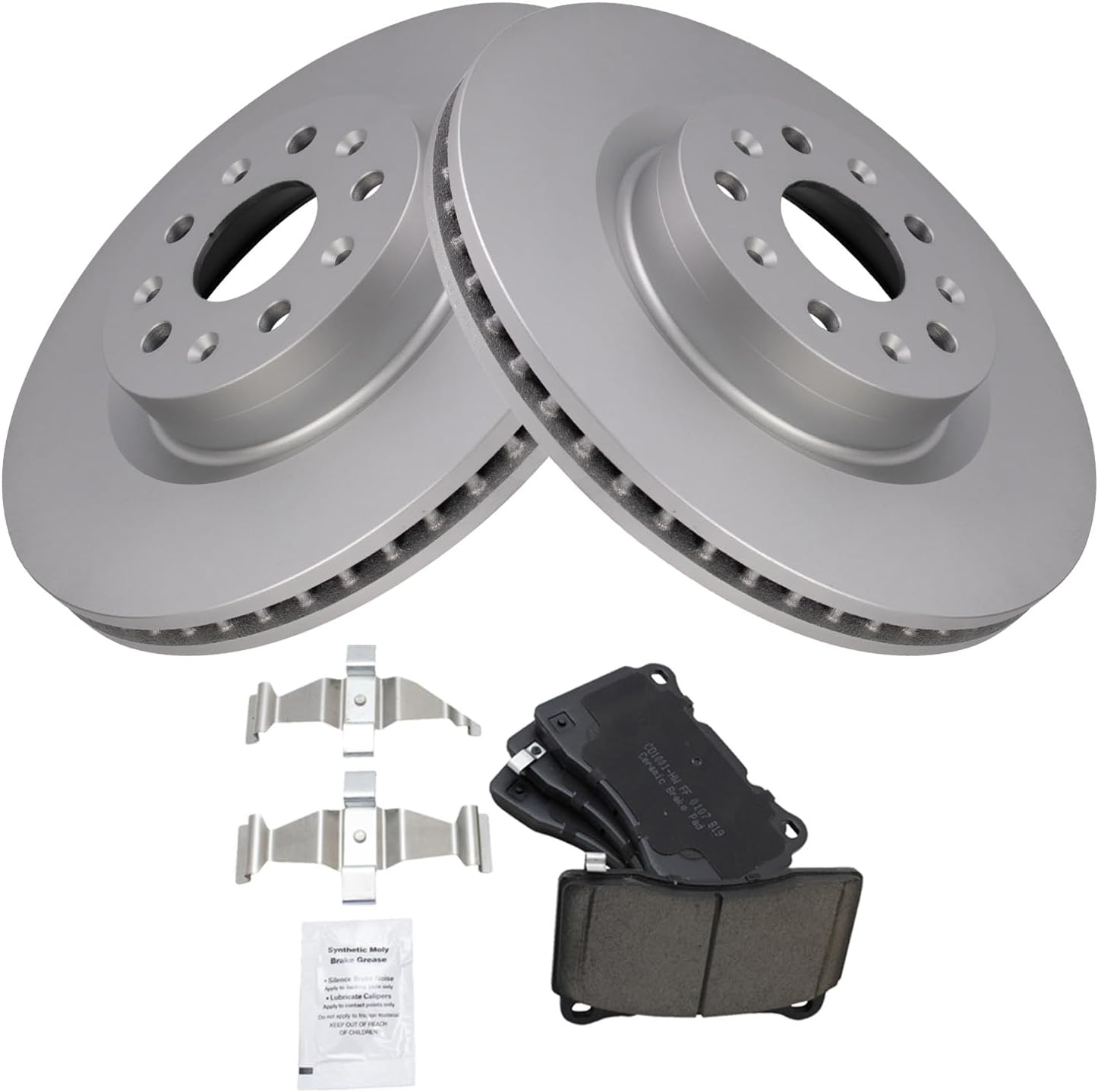 TRQ Front Brake Pad & Rotor Kit for Cadillac CT6 and CTS