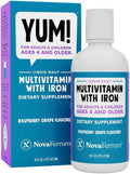 NovaFerrum Yum 16 Fl Oz Multivitamin with Iron - Tasty Raspberry Grape